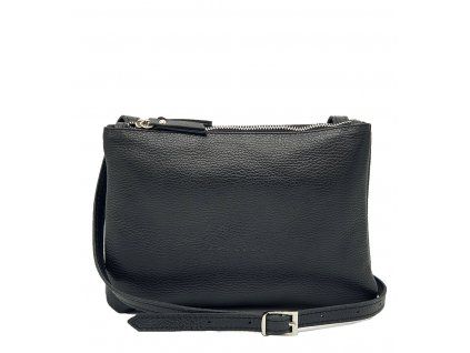 Kožená crossbody kabelka černá 8027 (5)